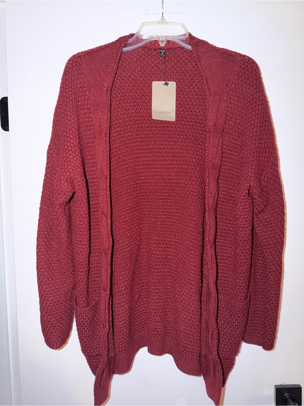 Open Front Women's Cardigan Sweater - Burgundy